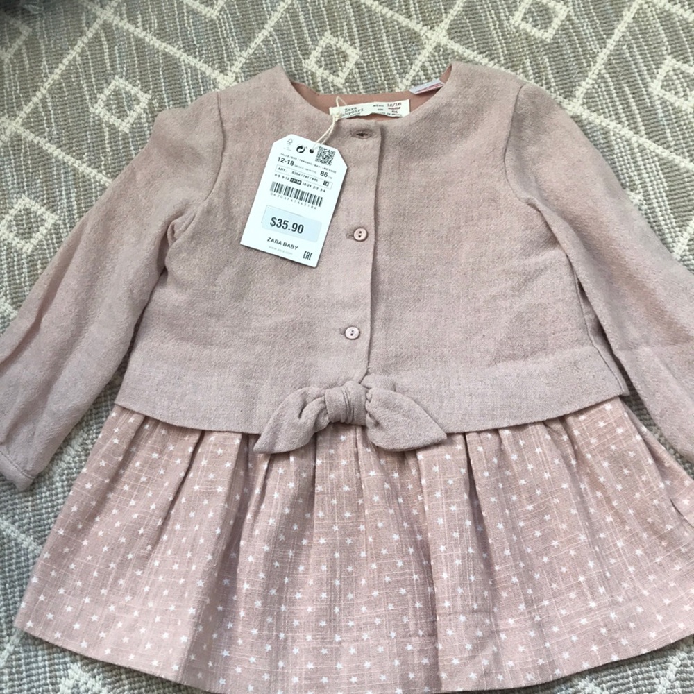 Zara blush colored dress.